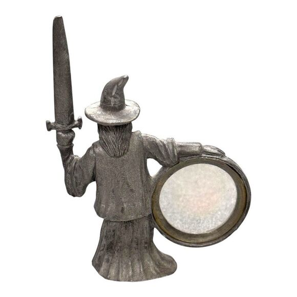 Wizard Pewter Figurine Jeweled Sword By Spoontiques Miniature 3" D&D Mystical - Picture 3 of 5